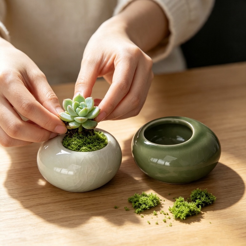 Pot Tanaman Mini Berlapis Es K - Echeveria Succulent ulasan dan harga