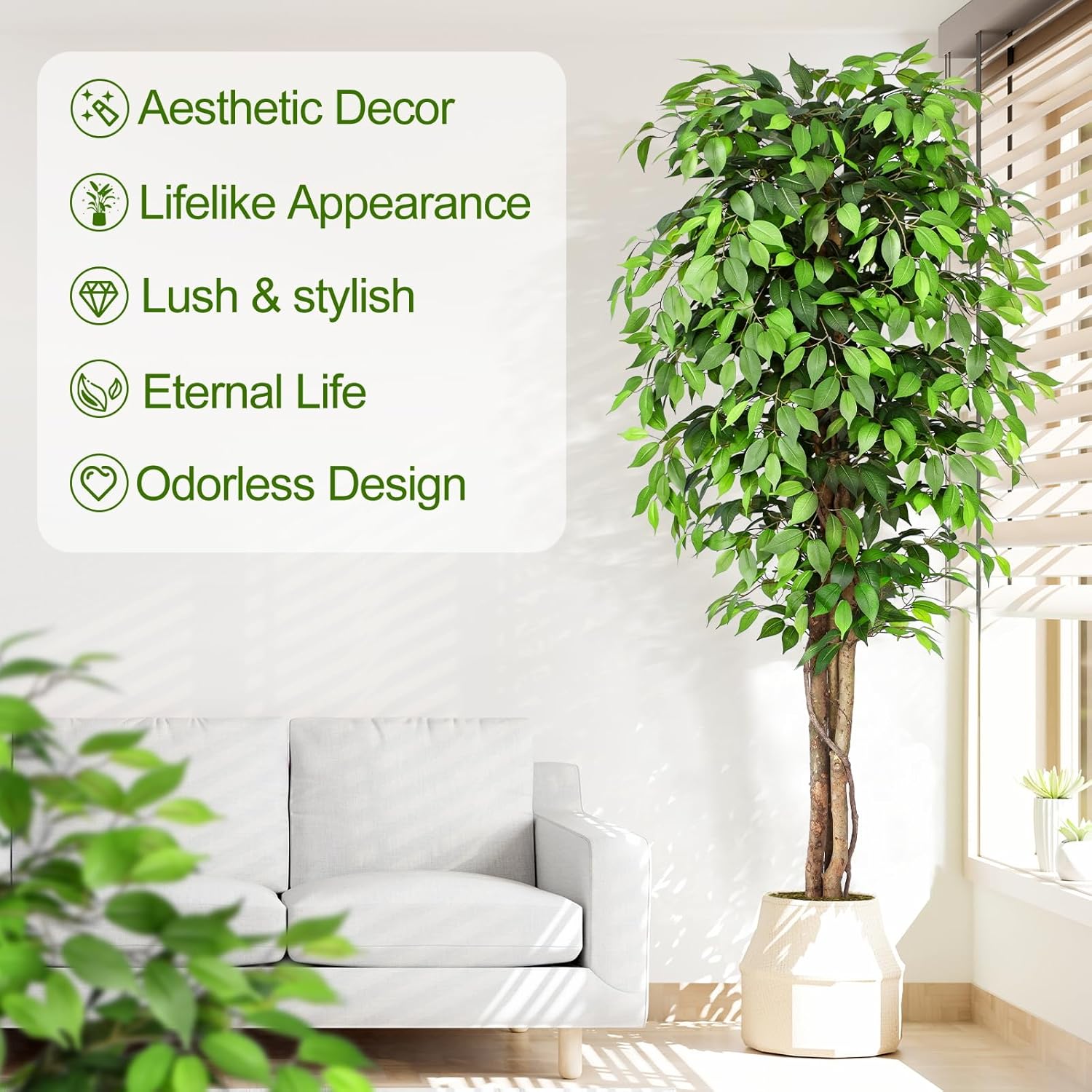 Pohon Ficus Buatan yang Mirip  - Monstera Adansonii ulasan dan harga